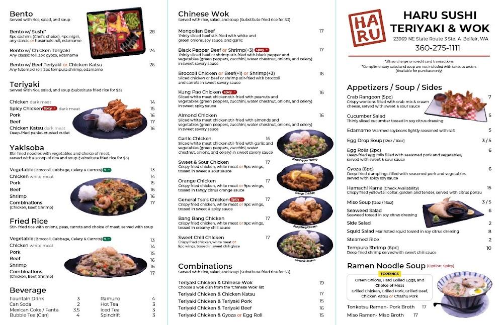 Haru Sushi Teriyaki & Wok Menu image 1